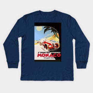 Vintage Monaco Grand Prix Kids Long Sleeve T-Shirt